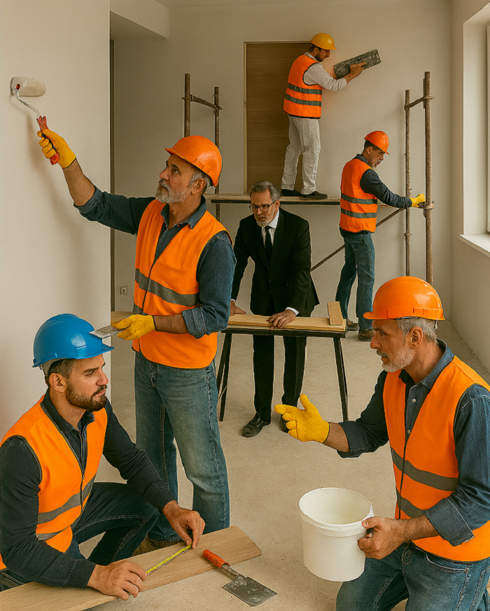 پیمانکاران سفت‌کاری و نازک‌کاری ساختمان